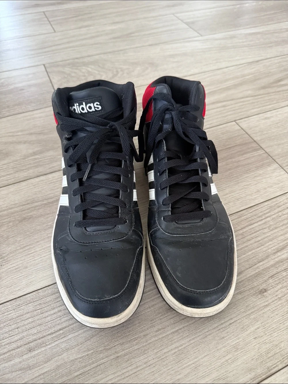 Adidas Men’s Hoops 2.0 Mid Sneakers red/black size 12